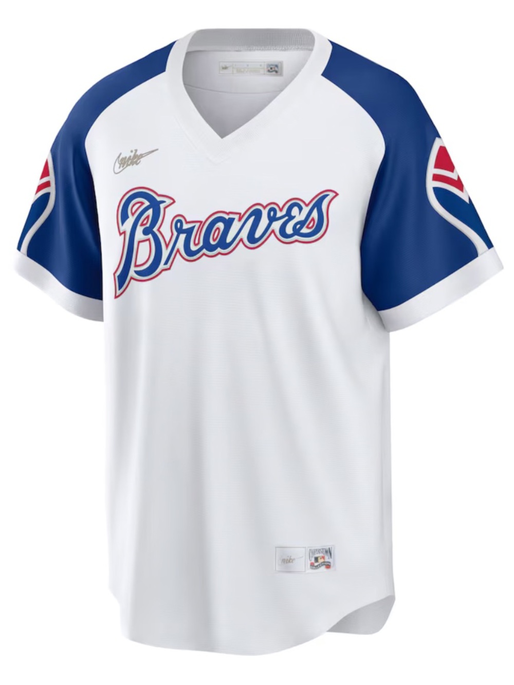 Men’s Nike Atlanta Braves Cooperstown MLB Jersey White Size LARGE